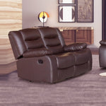 2 Seater Recliner Sofa In Faux Leather Lounge Couch in Brown V43-REC-FAN2RBR