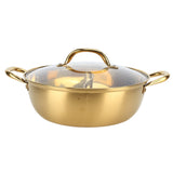 Hot Pot 30.3cm Diameter 304 Stainless Steel Rust Proof Separate Design Mandarin Duck PotGold V1294-YM0714-3118210298711