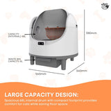 Rooster Farms Smart Cat Litter Box Automatic WiFi Self Cleaning Tray 68L V238-SUPDZ-42286923219024