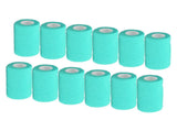 12Pcs Bandage Wrap Natural Latex Elastic Self Adhesive Wrap for Cows Dogs Horses 10cm Cyan V1294-YM0523-3111220104714