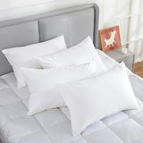 100 Percent Cotton Pillow Cover with 800g Poly Fill, Hypoallergenic, Antibacterial, and Cooling V196-P400_K