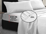 750 Thread Count Pure Cotton Queen Bed Sheet Set 4 Piece Gift Pack - White MAN-75TC-QN-WH