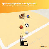 Sports Equipment Storage Rack - Vertical Ball Organiser Basketball Garage Stand V238-SUPDZ-40838091931728