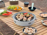 Portable mini tabletop barbecue grill, made of stainless steel, includes a grill mesh, designed for V1232-BXSSKL001