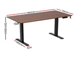 Artiss Standing Desk Motorised Dual Motor Electric Walnut 140CM HASD-B-M14-WA-AB