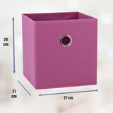 SORTI 27x28x27 CM Dark Pink 8-Pack Foldable Storage Cubes - Fabric Bookcase Organizers for Toys and V510-SML_DARK_PINK_8X