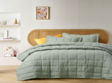 Vintage Design Homewares Sage French Linen Coverlet Set Queen V442-HIN-COVERLETS-FRENCHLINEN-SAGE-QS