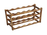 Wine Rack Pine Wood Wine Bottle Storage Shelf Display Organizer Decor for Countertop Home 4 Layer 20 V1294-YM0703-3116230002813