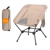 Beige Portable Lightweight Folding Beach Chair - Compact Fishing Chair with Square Legs for Outdoor V888-ELOSUNG46751