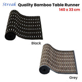 Streak Bamboo Table Runner 140 x 33cm Black Silver V442-JTC-TABLER-BAMBOOEM3BL-BLACK-RE