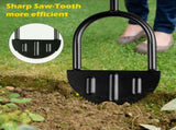 Manual Lawn Edging Tool with T-Handle and Serrated Half-Moon Blade, Garden Edge Trimmer for Clean V1341-ZY-55KF9YV8-ORANGE
