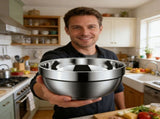 3PC Stainless Steel Bowls, Lightweight Unbreakable Double Layered Salad Bowls Dishwasher Safe, Heat V1369-AZ3-W-13605