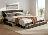 Levede Queen Bed Frame Fabric Tufted Dark Grey BF1012-Q-DG