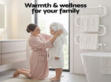 Devanti Heated Towel Rail Freestanding Wall Mounted S-Shape Electric Warmer Rack TW-C-102S-SS