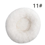 Calming Donut Pet Bed -Soft Faux Fur, Anti-Anxiety Fluffy Round Bed for Cats and Small Dogs V888-ELOSUNG10271