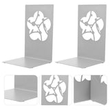 Crafted Metal Bookends Sturdy and for Home Office Use 2Pcs V1369-AZ3-W-18151