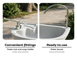 Weisshorn Camping Basin Portable Hand Wash Sink Stand 19L Capacity CAMP-STAND-19L-GREY