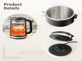 Black electric kettle, 1.7L stainless steel kettle, 1500W rapid heating, with LED display, V1197-JY-071601