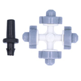 50Set 4 Outlet Sprayer Nozzle Misting Hanging Sprinkler Irrigation Accessory Gray V1294-YM0901-3111210104011