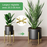 Plant Stand, Simple Style Metal Plant Shelf, Indoor And Outdoor Flower Pot Holder Adjustable Width V1188-MS-227-2768