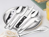 20Pcs Camping Cutlery Set, Stainless Steel Picnic Utensils with Plates and Bottle Opener, V1188-MS-819-056