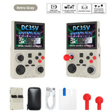 DC35V Retro Handheld Game Console, 3.5Inch IPS Screen Open Source Linux Systemgray V1300-DC35V-GRAY