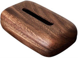 Tissue Box Cover With Walnut Wood Lid, Magnetic Easy Refill, Durable Plastic Base, For Bathroom V1237-ZY-807-105
