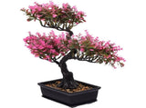 Pink Artificial Bonsai Plastic Fake Potted Plant for Home Decor Living Room Kitchen Office V1369-AZ3-W-15693
