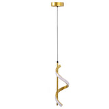 Spiral LED Pendant Light Gold Color High Brightness Eyes Protection LED Hanging Lamp for Living Room V1294-YM0706-3119230118711