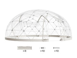 Garden Dome Tent, 3.6 x 2.2 m Outdoor Clear Bubble Tent for 4-7 Person, Weatherproof Geodesic Dome V952-TMXKZP12YCPV91GAO001V0