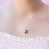 Gift Box - Love Heart White Gold Aroma Necklace Purify Oil Blend V760-GBAJ - 40