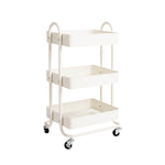 Levede 3 Tiers Kitchen Trolley Cart White HO0576-3-WH