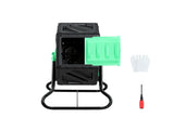 Gardeon Compost Bin 65L Composter Tumbler Rotating Outdoor With Sliding Door CBIN-SING-GNBK
