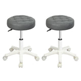 Levede 2x Rolling Bar Stool Swivel Salon SPA Chair Grey BR1065-GYX2