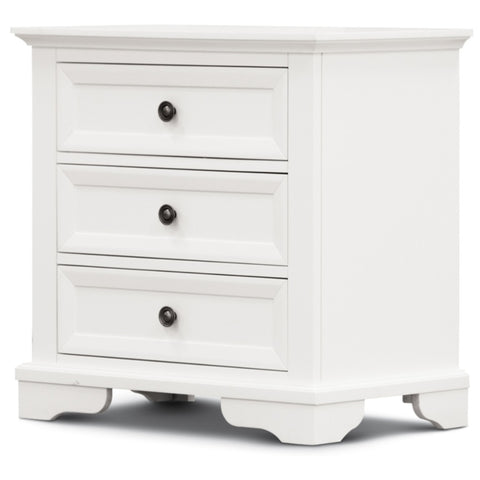 Celosia Bedside Table 3 Drawers Storage Cabinet Nightstand End Tables - White V315-VO-SALA-02