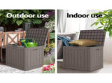 Gardeon Outdoor Storage Box 118L Container Lockable Garden Toy Tool Shed Grey OSB-C-118L-GR