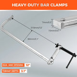 4Pcs 12" Heavy Duty F Clamp 450lbs Capacity Woodworking Drop-Forged Steel Frame V465-88089