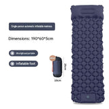 Navy blue Single Outdoor Foot Pump Inflatable Sleeping Pad - 40D Nylon Camping Air V888-ELOSUNG56187-1