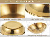 50PCS Round Golden Bowls, 2.4" x 1" Stainless Steel Dipping Cups, Small Seasoning Dish V1192-AZ-W-18274