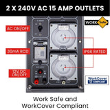 GENPOWER 8.4kW Peak 6kW Rated Commercial Diesel Generator, RCD Safety Switch, Electric Key Start, 2 V219-GEN1DSGPRA14K
