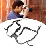 Camera Strap Leather Double Shoulder Harness Strap Photography Accessories for DSLR CamerasBlack V1294-YM0901-3117200124011