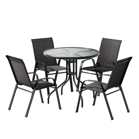 Gardeon Outdoor Dining Set Table and Chairs Patio Garden Furniture Bistro Set FF-STA-DINING-BK