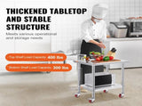 Stainless Steel Work Table with Wheels 24 x 30 Prep Table with casters Heavy Duty Work Table for V952-SYGZT30X24INDJL01V0
