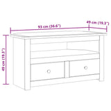 Corner Tv Cabinet White 93x49x49 Cm Solid Pine Panama Range 43_282687