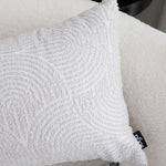 SOGA 35cm Throw Pillow Off White Lumbar Embroidered Decorative Cover Stitch for Home Decor FRENCHCUSHION316