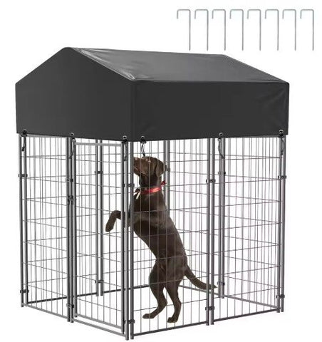 Small Outdoor Dog Kennel Pet Cage with Roof Cover 125x120x165cm V178-66733