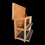 Large Rabbit Hutch with BASE Chicken Coop 2 Storey Guinea Pig Pet Cage House V63-840521