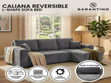 Sarantino Caliana Reversible L Shape Sofa Bed with Storage & Backrest - Grey SOFA-MLM-326-GY