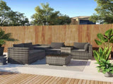 7PC Outdoor Wicker Lounge with Storage Corner V264-OTF-530S-LGR-OTF-508-LGR