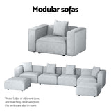Artiss Modular Sofa Chaise Set 3-Seater Grey SBED-E-FA-02-3S-GY